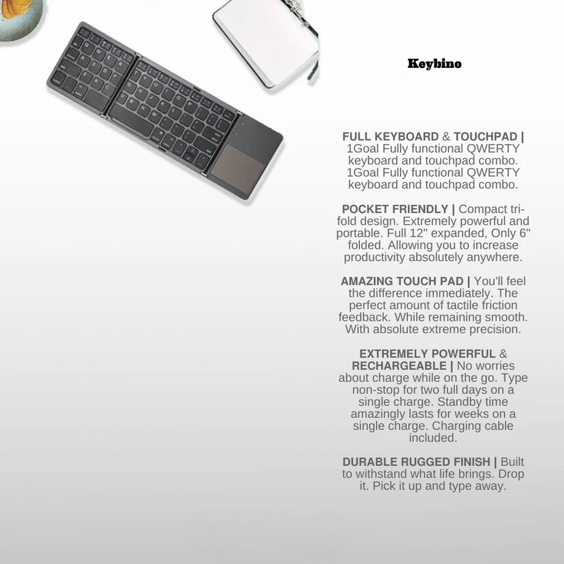 KeyBino Bluetooth Folding Keyboard